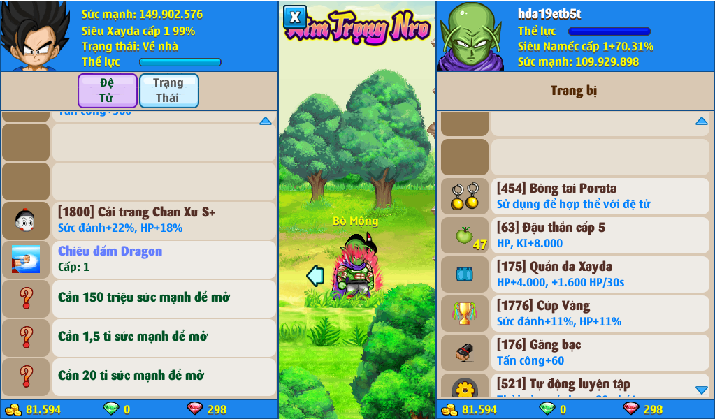 Nick Ngọc Rồng Online VIP giá rẻ, NickDaoQuan.Com, Shop Nick Ngọc Rồng