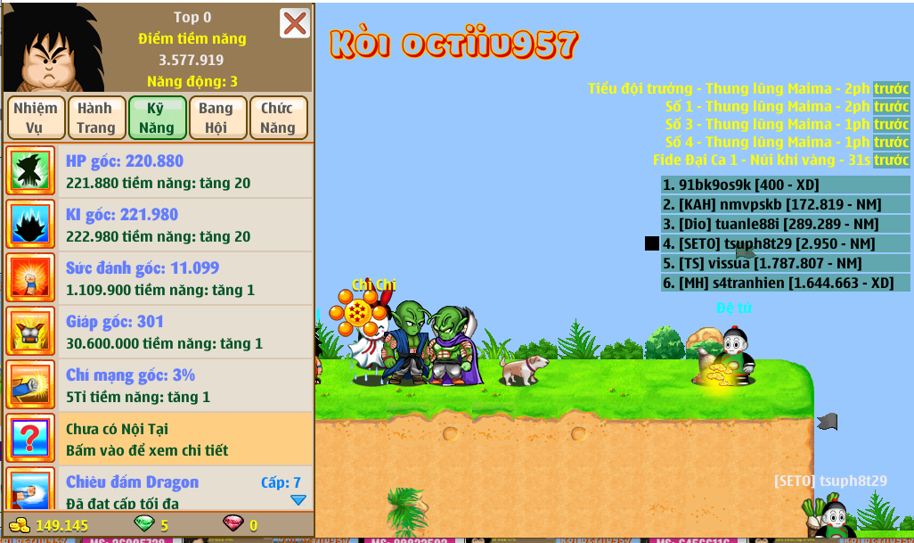 Nick Ngọc Rồng Online VIP giá rẻ, NickDaoQuan.Com, Shop Nick Ngọc Rồng