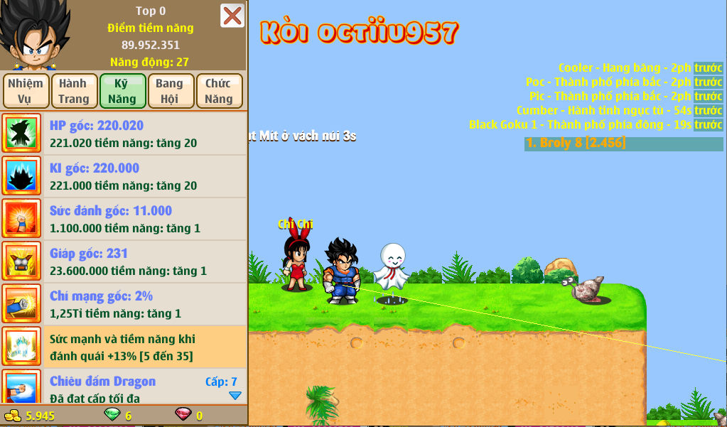 Nick Ngọc Rồng Online VIP giá rẻ, NickDaoQuan.Com, Shop Nick Ngọc Rồng