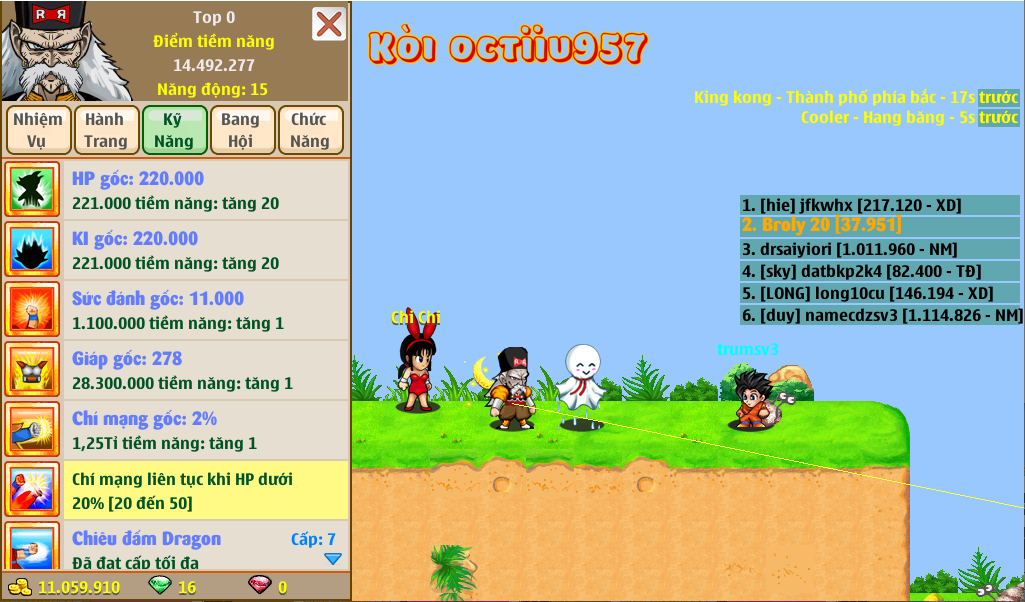 Nick Ngọc Rồng Online VIP giá rẻ, NickDaoQuan.Com, Shop Nick Ngọc Rồng