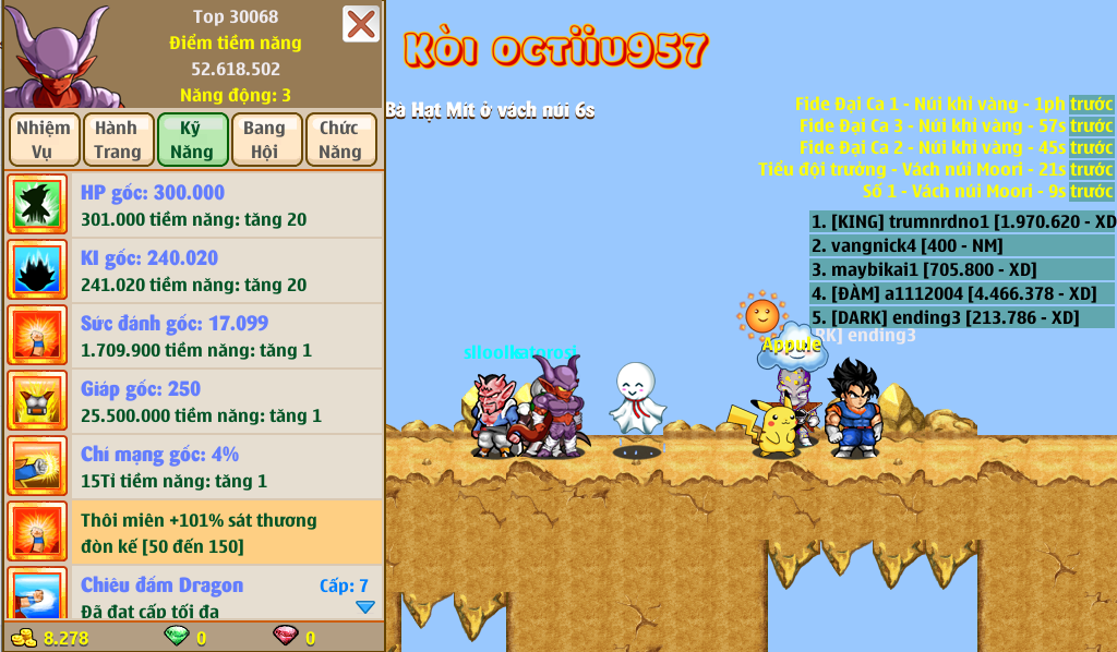 Nick Ngọc Rồng Online VIP giá rẻ, NickDaoQuan.Com, Shop Nick Ngọc Rồng