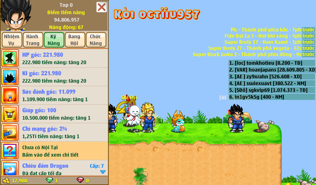 Nick Ngọc Rồng Online VIP giá rẻ, NickDaoQuan.Com, Shop Nick Ngọc Rồng