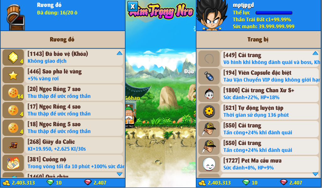 Nick Ngọc Rồng Online VIP giá rẻ, NickDaoQuan.Com, Shop Nick Ngọc Rồng