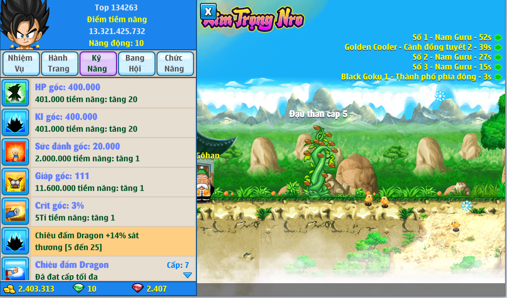 Nick Ngọc Rồng Online VIP giá rẻ, NickDaoQuan.Com, Shop Nick Ngọc Rồng