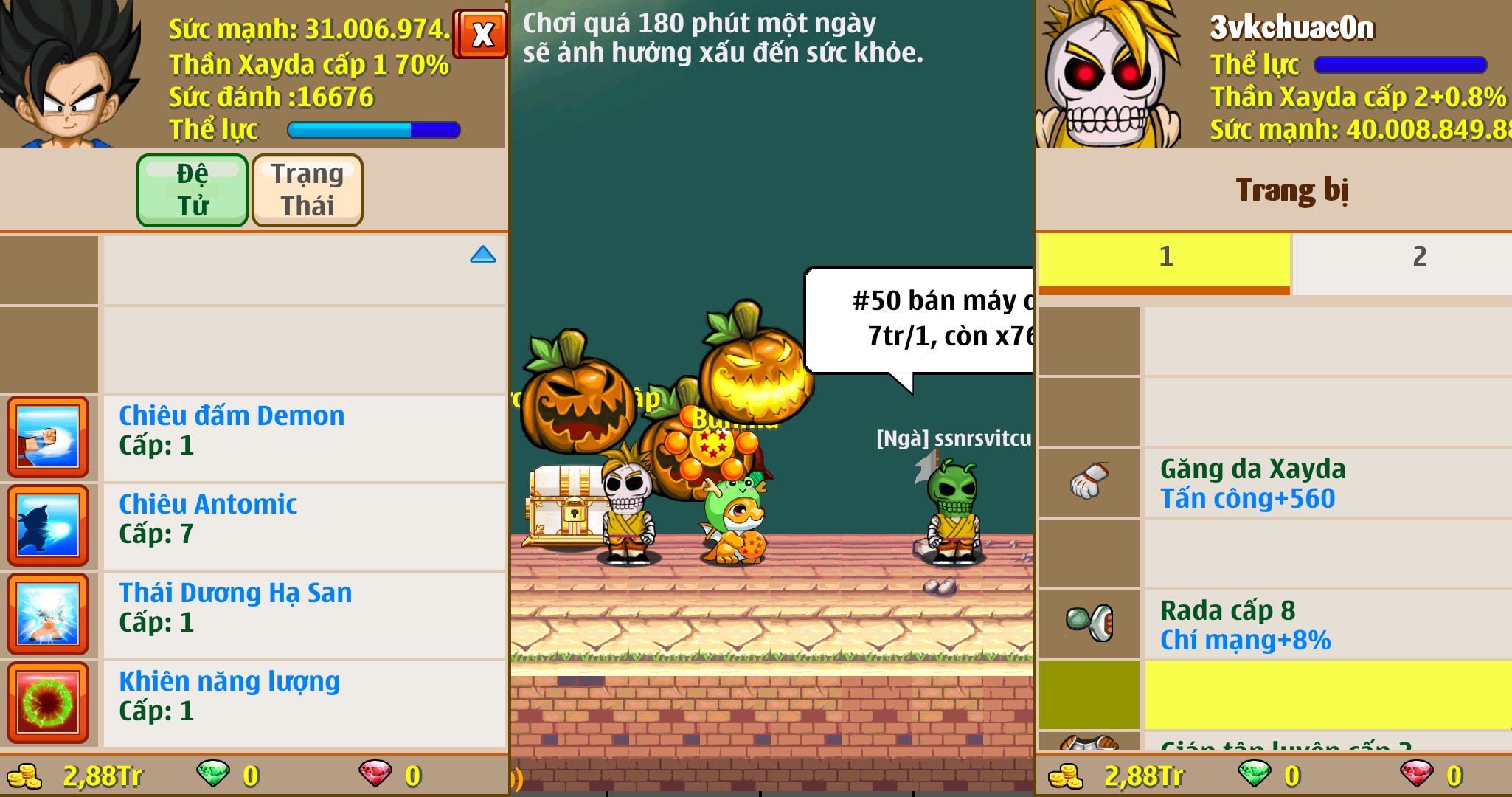 Nick Ngọc Rồng Online VIP giá rẻ, NickDaoquan.Vn, Shop Nick Ngọc Rồng