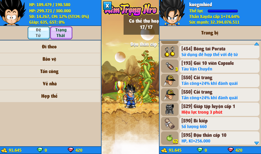 Nick Ngọc Rồng Online VIP giá rẻ, NickDaoQuan.Com, Shop Nick Ngọc Rồng