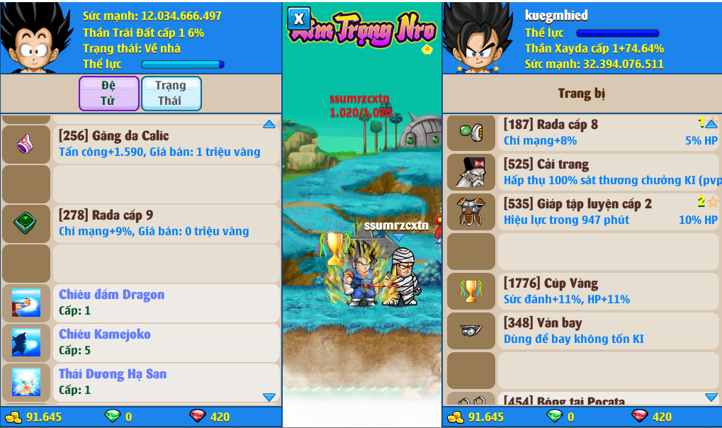 Nick Ngọc Rồng Online VIP giá rẻ, NickDaoQuan.Com, Shop Nick Ngọc Rồng