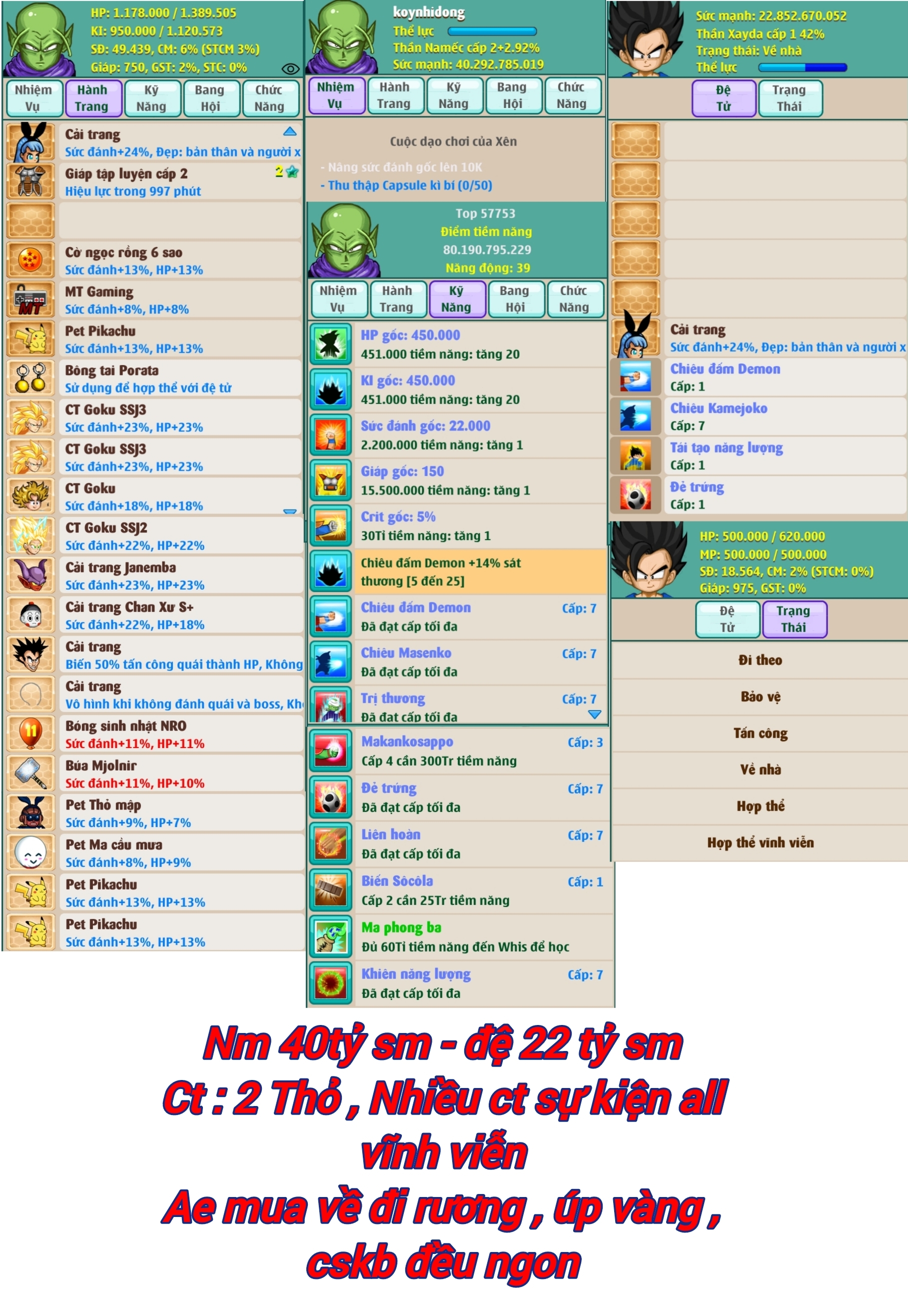 Nick Ngọc Rồng Online VIP giá rẻ, NickDaoQuan.Com, Shop Nick Ngọc Rồng