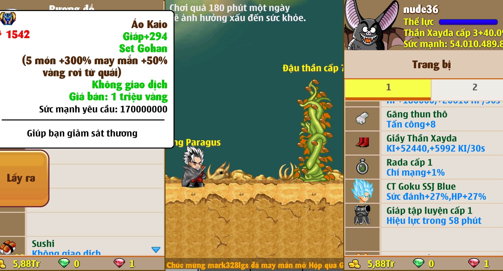 Nick Ngọc Rồng Online VIP giá rẻ, NickDaoquan.Vn, Shop Nick Ngọc Rồng