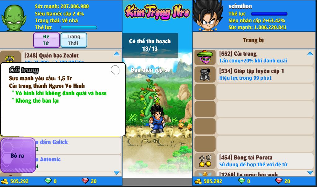 Nick Ngọc Rồng Online VIP giá rẻ, NickDaoquan.Vn, Shop Nick Ngọc Rồng