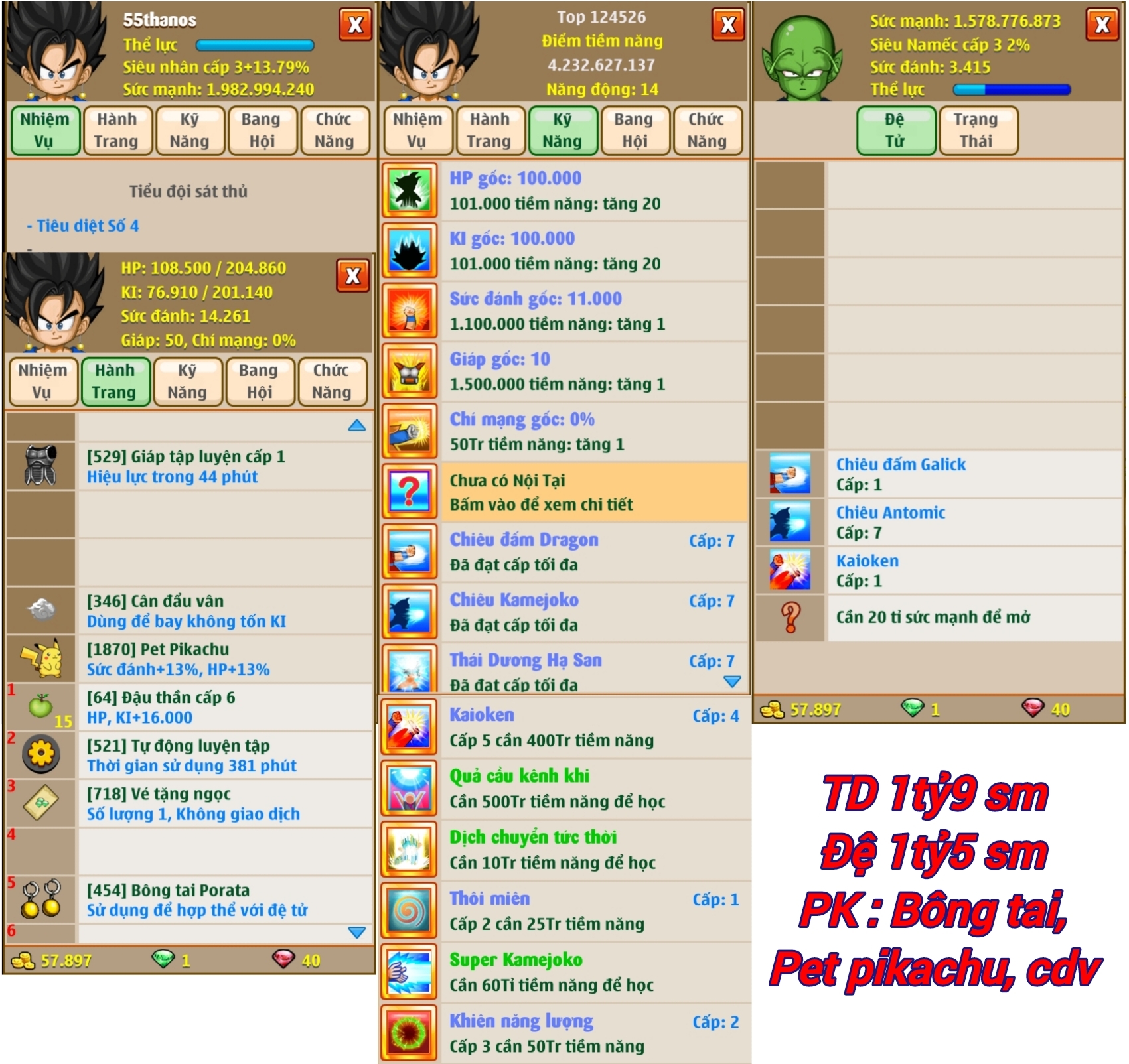 Nick Ngọc Rồng Online VIP giá rẻ, NickDaoQuan.Com, Shop Nick Ngọc Rồng