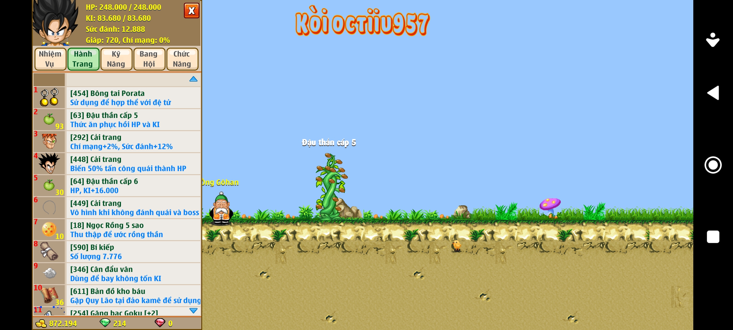 Nick Ngọc Rồng Online VIP giá rẻ, NickDaoquan.Vn, Shop Nick Ngọc Rồng