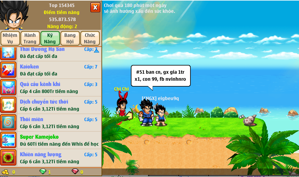 Nick Ngọc Rồng Online VIP giá rẻ, NickDaoquan.Vn, Shop Nick Ngọc Rồng