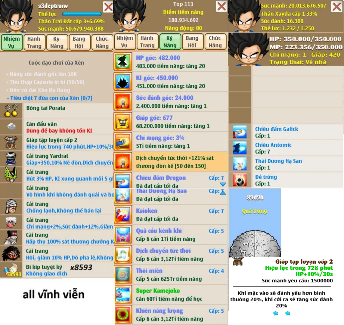 Nick Ngọc Rồng Online VIP giá rẻ, NickDaoquan.Vn, Shop Nick Ngọc Rồng