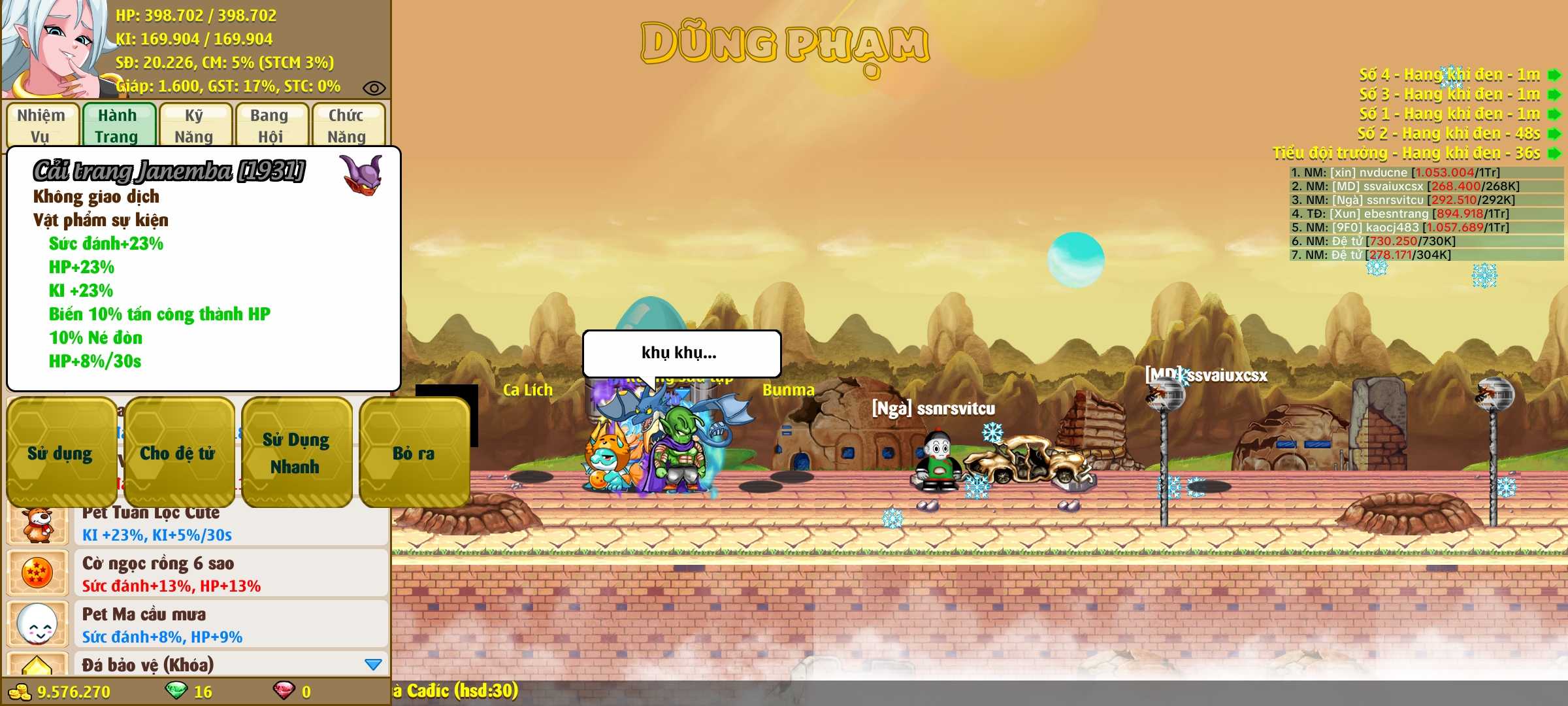 Nick Ngọc Rồng Online VIP giá rẻ, NickDaoQuan.Com, Shop Nick Ngọc Rồng