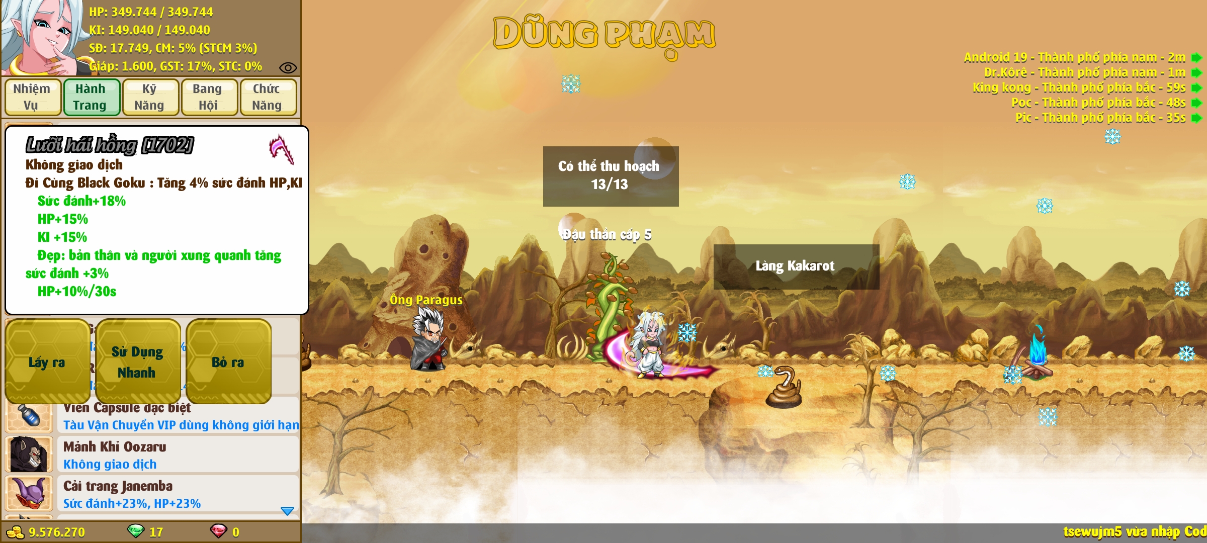 Nick Ngọc Rồng Online VIP giá rẻ, NickDaoQuan.Com, Shop Nick Ngọc Rồng