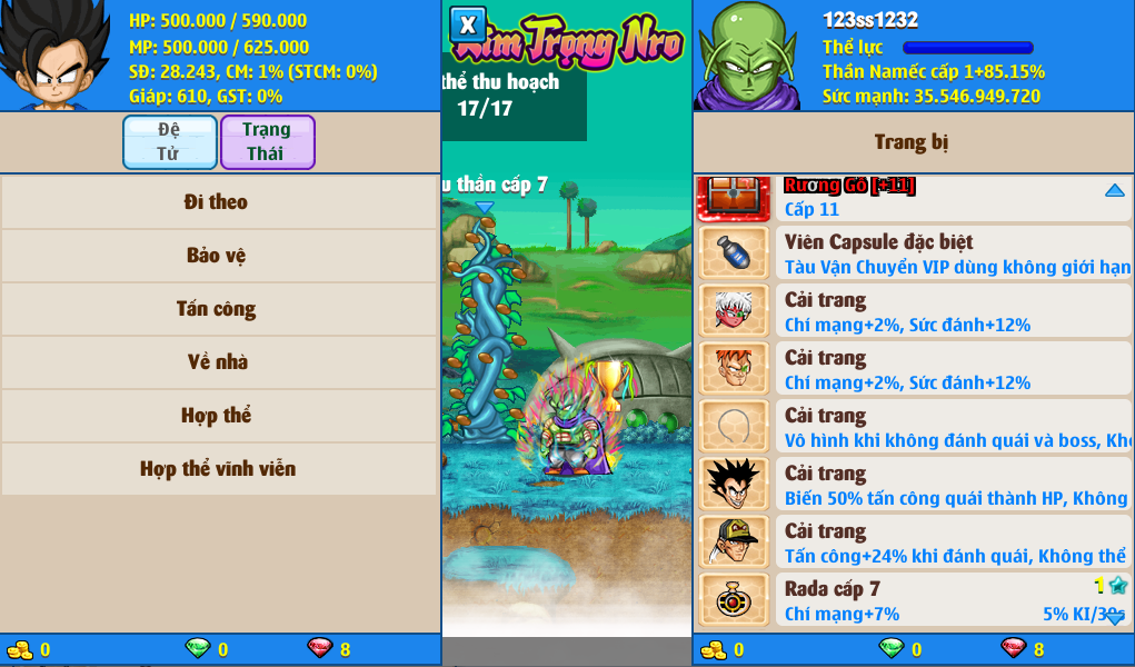 Nick Ngọc Rồng Online VIP giá rẻ, NickDaoQuan.Com, Shop Nick Ngọc Rồng