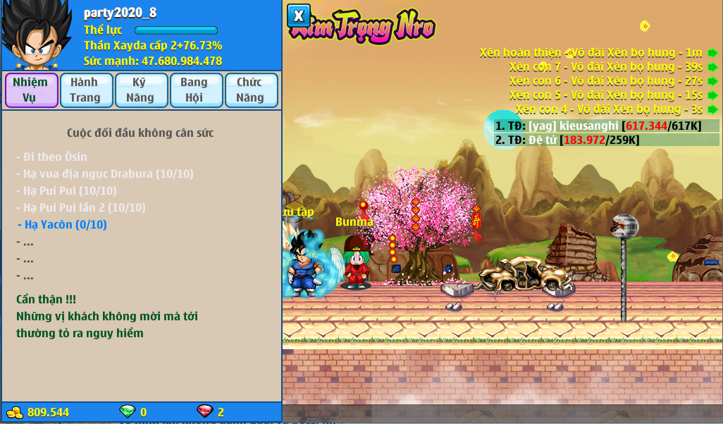 Nick Ngọc Rồng Online VIP giá rẻ, NickDaoQuan.Com, Shop Nick Ngọc Rồng