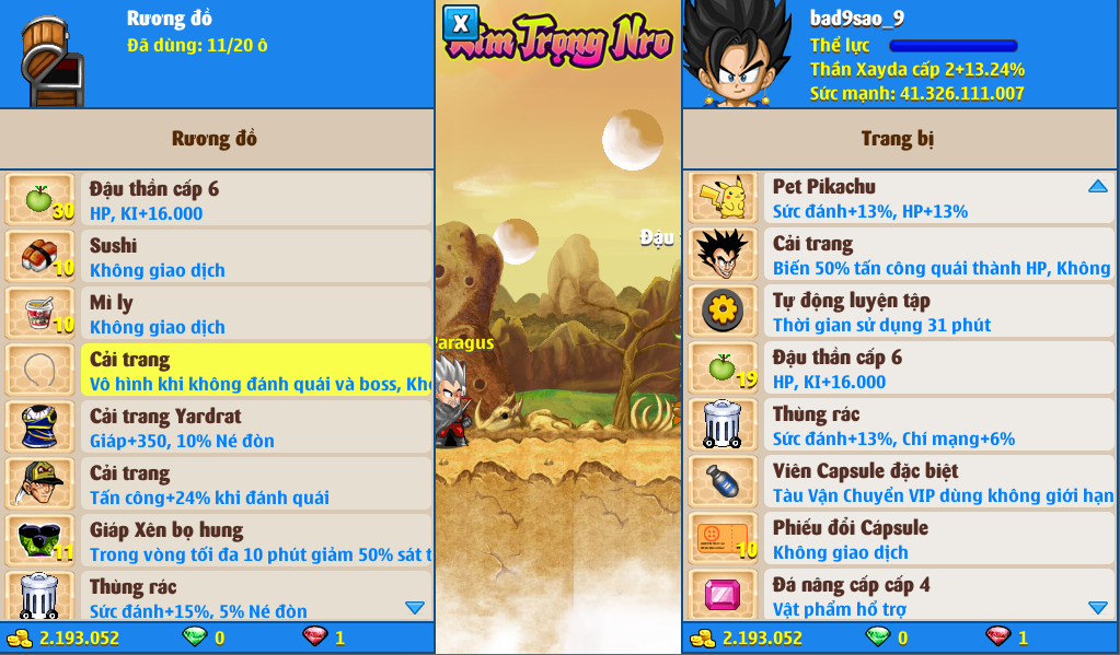 Nick Ngọc Rồng Online VIP giá rẻ, NickDaoQuan.Com, Shop Nick Ngọc Rồng