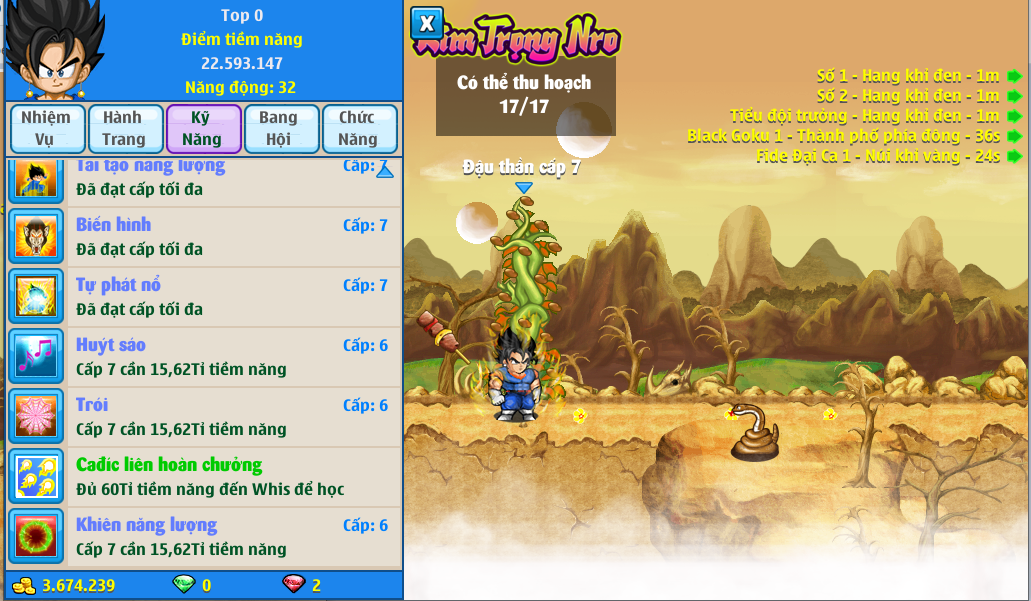 Nick Ngọc Rồng Online VIP giá rẻ, NickDaoQuan.Com, Shop Nick Ngọc Rồng