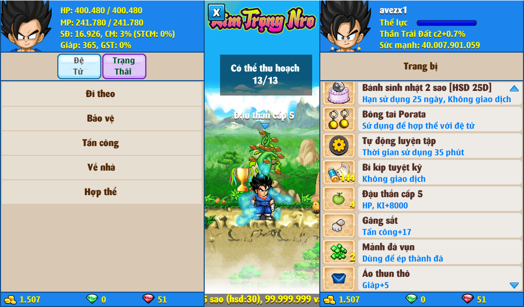 Nick Ngọc Rồng Online VIP giá rẻ, NickDaoQuan.Com, Shop Nick Ngọc Rồng