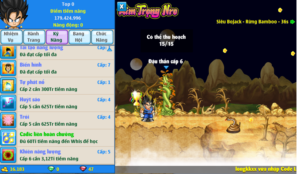 Nick Ngọc Rồng Online VIP giá rẻ, NickDaoQuan.Com, Shop Nick Ngọc Rồng