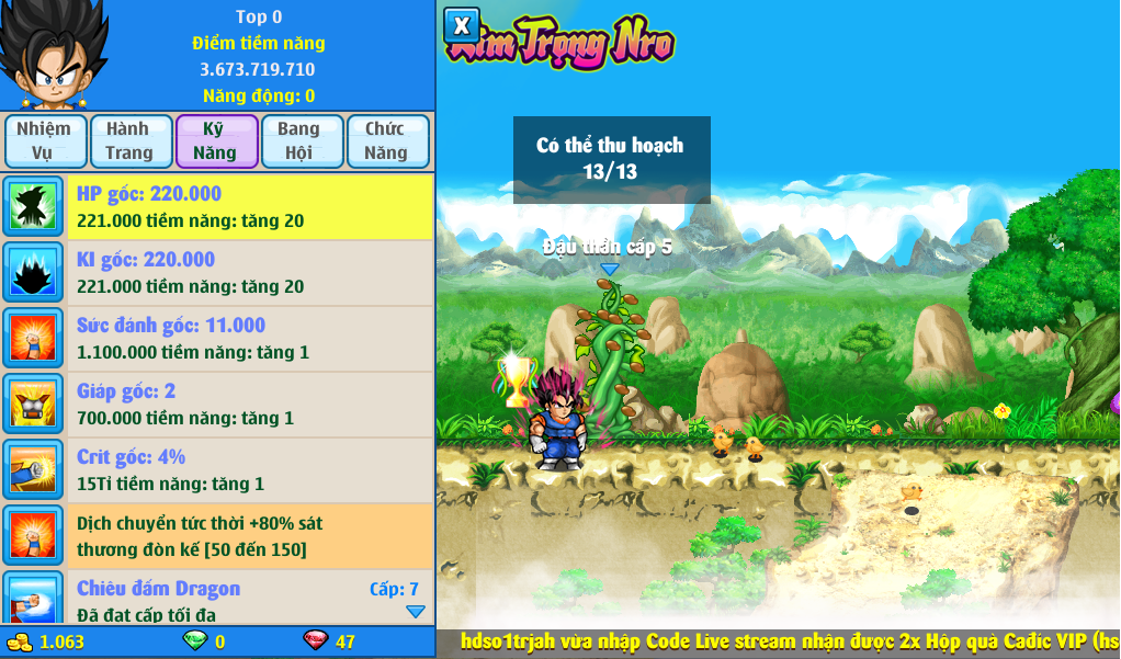 Nick Ngọc Rồng Online VIP giá rẻ, NickDaoQuan.Com, Shop Nick Ngọc Rồng