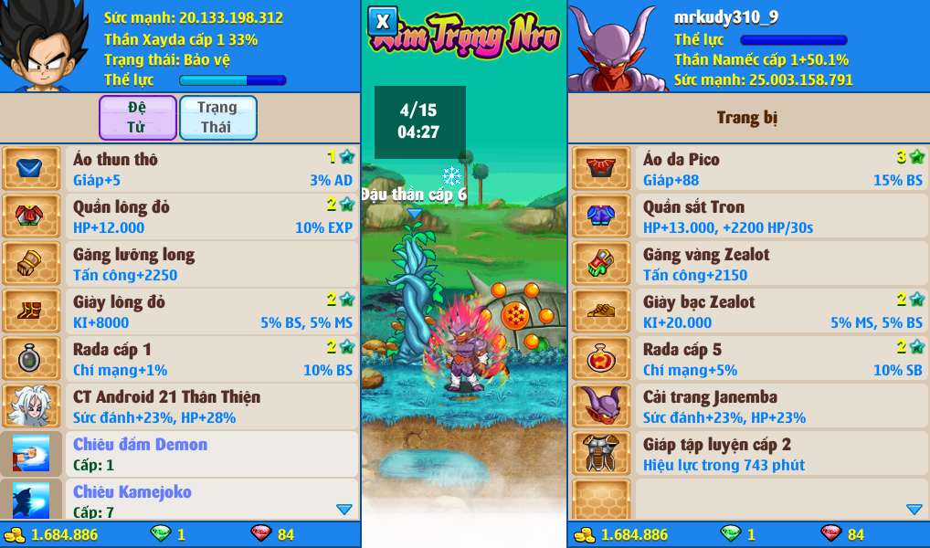 Nick Ngọc Rồng Online VIP giá rẻ, NickDaoQuan.Com, Shop Nick Ngọc Rồng