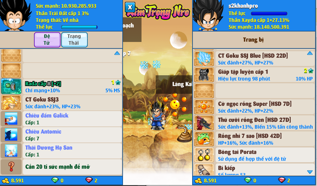 Nick Ngọc Rồng Online VIP giá rẻ, NickDaoQuan.Com, Shop Nick Ngọc Rồng