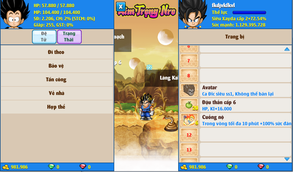 Nick Ngọc Rồng Online VIP giá rẻ, NickDaoQuan.Com, Shop Nick Ngọc Rồng